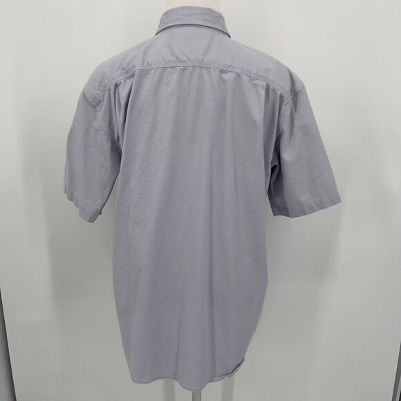 Carhartt Rugged Flex Relaxed Fit Short Sleeve Button-Up Shirt L Large Solid Gray - Picture 3 of 4